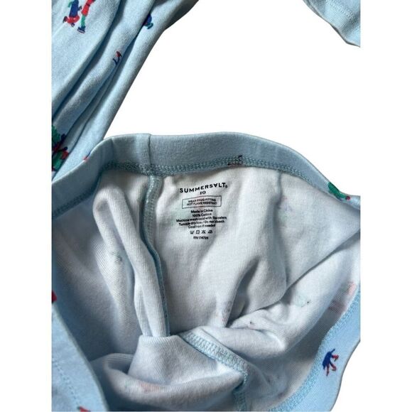 Summersalt Unisex Kids Pajamas Set size 10 Christmas Cotton Blue - Picture 4 of 6